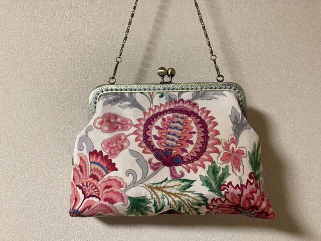 がまぐちバッグ・エキゾチック花柄の画像1枚目