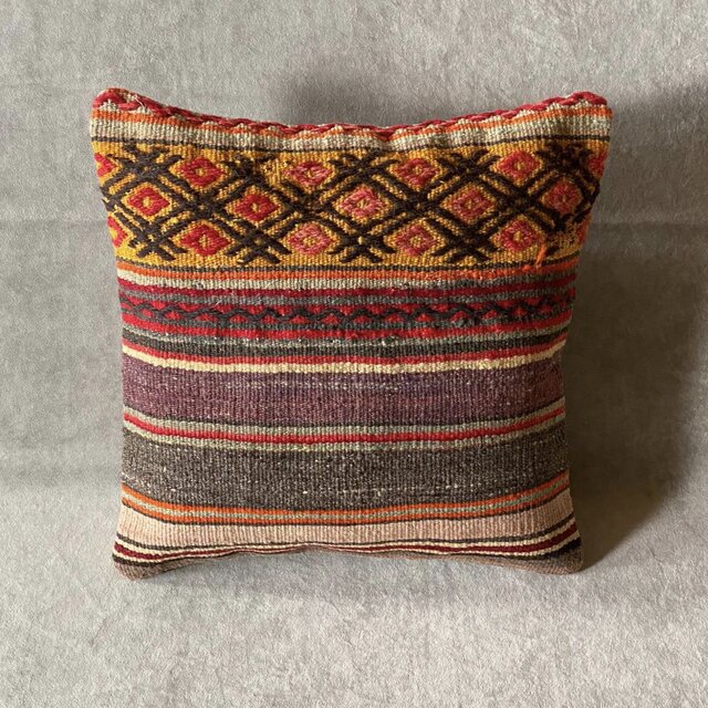 40cm キリムピロー・ハンドメイドクッションカバー  K400142