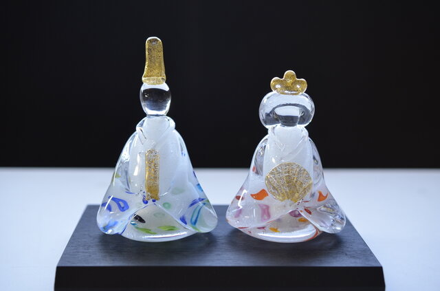 ガラスのお雛様−1(阪本様ご注文品)雪洞セットの画像1枚目