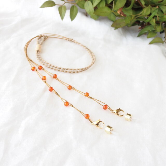 Glasses&Mask Strap(カーネリアン)の画像1枚目
