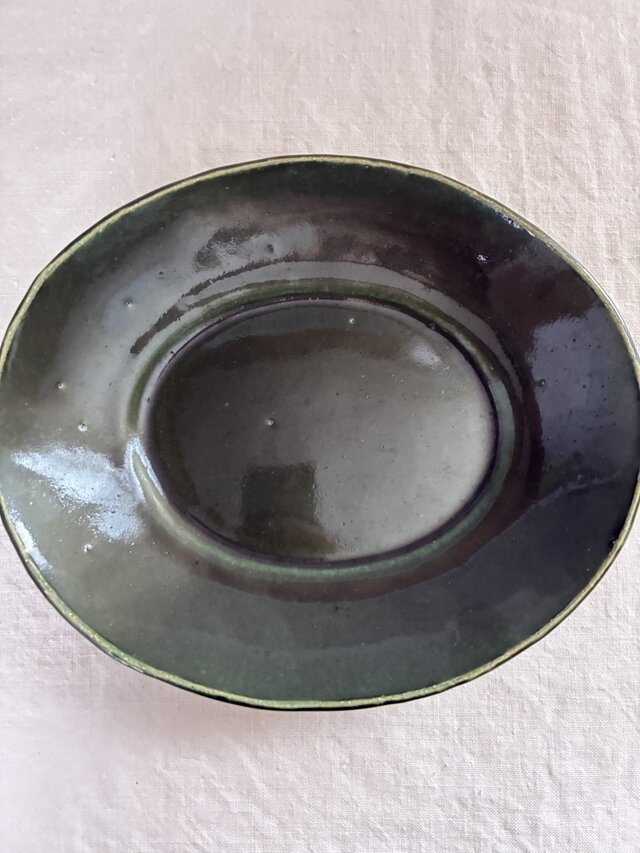 SALE リムオーバルプレート(織部) | iichi 日々の暮らしを心地よくする