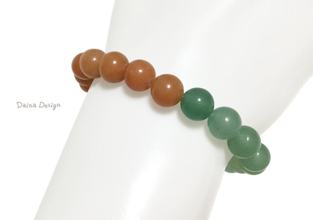 アベンチュリン ブレスレット 健康運 恋愛運 緑 グリーン オレンジ