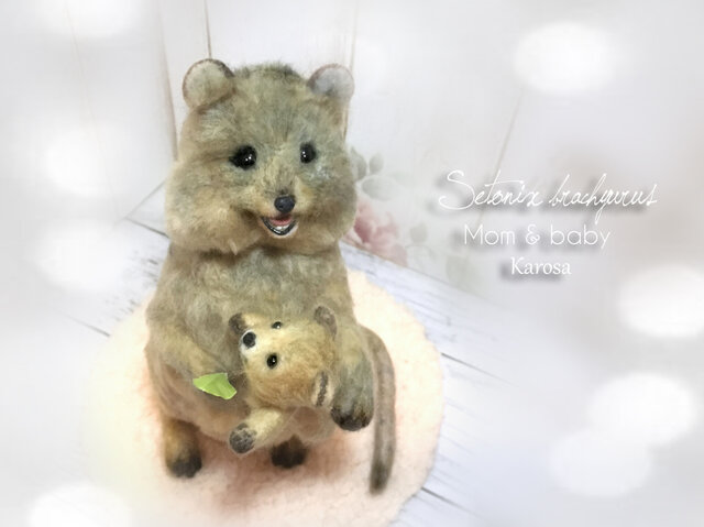 羊毛フェルト アートドール パポテ キッカさんとムー 羊毛フェルト アートドール パポテ キッカさんとムー