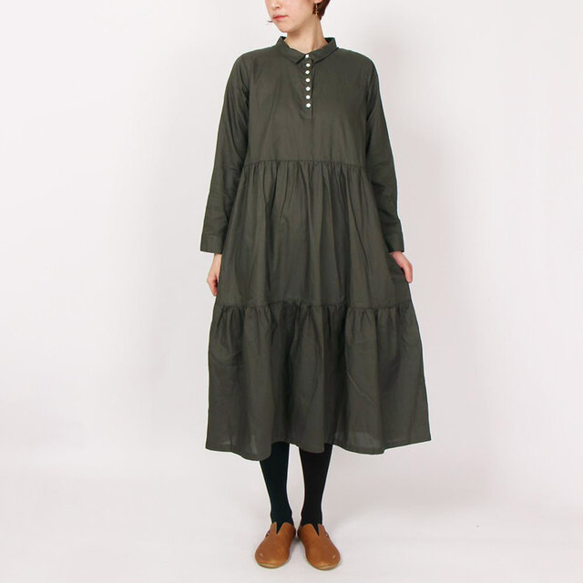 ライトオックスティアードワンピース(グリーン)