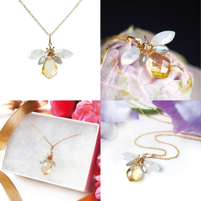 3種クォーツによる蜜蜂のネックレス ～Abeille | iichi 日々の