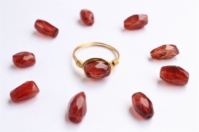 希少!宝石質 チベット産 アンデシン Wire Ringの画像1枚目