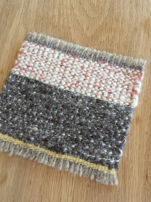 【ホームスパン】ウールのコースター(大)#04