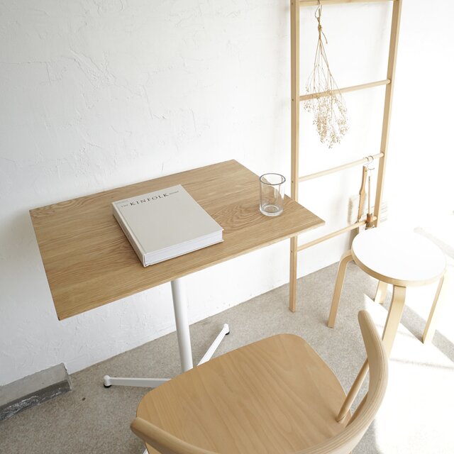 70cm×50cm/OAK無垢/カフェテーブル/高さ指定可＆脚カラー選択可/オーク/リモート/Rectangle table