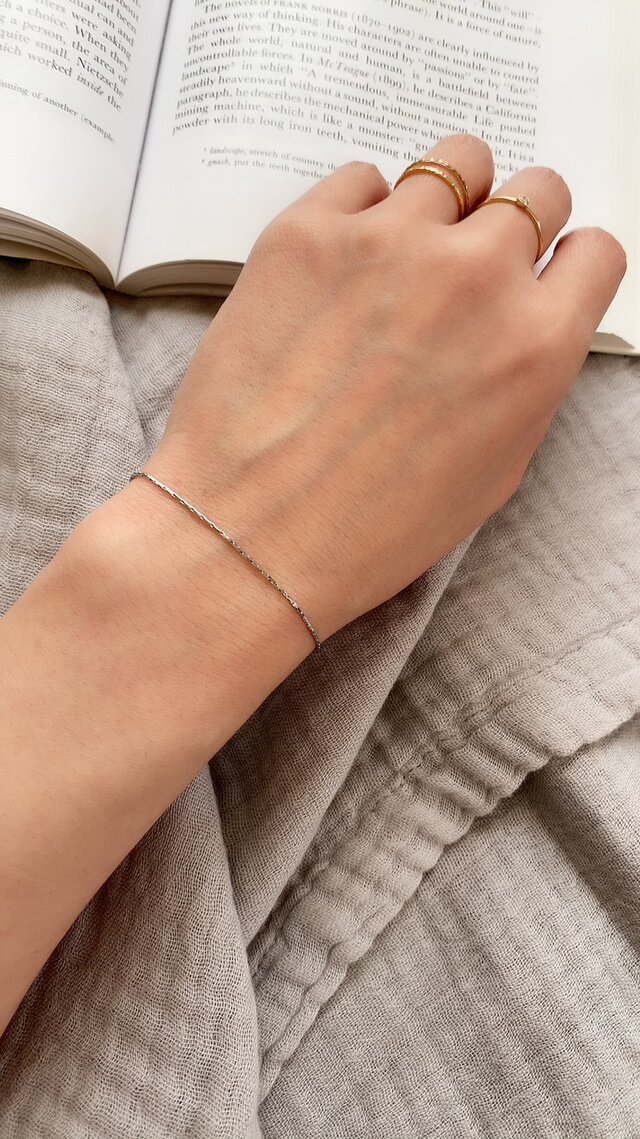 17cm 316L Simple metal bracelet サージカルステンレスブレスレット