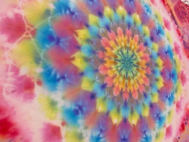 タイダイ染め タペストリー Hippies Dye最新作 暖照光色曼荼羅 ハーフ