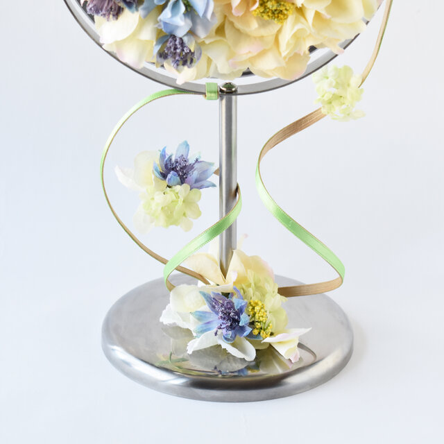 アンティーク　鏡と鏡スタンド　紫陽花 アンティーク 鏡と鏡スタンド 紫陽花 アンティーク 鏡と鏡