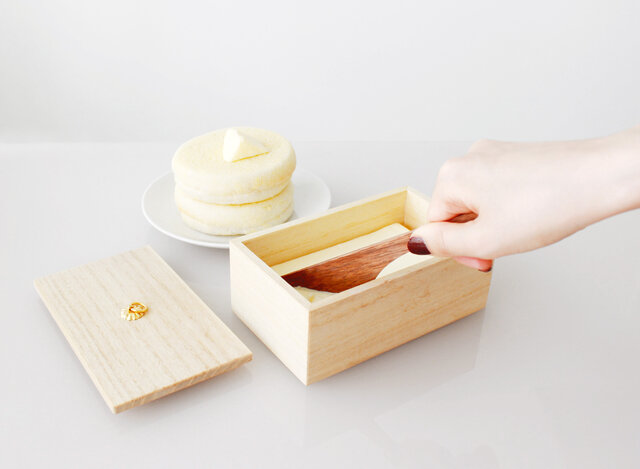 KEI バターケース（ナイフ付）：京都 桐 天然木 防虫 防湿 気密 耐火