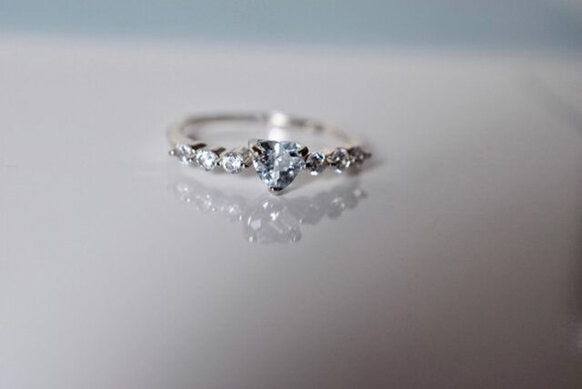 48 12 天然 水色 青 トパーズ リング シルバー 指輪 Topaz 黄玉 11月誕生石 フリーサイズ Iichi ハンドメイド クラフト作品 手仕事品の通販