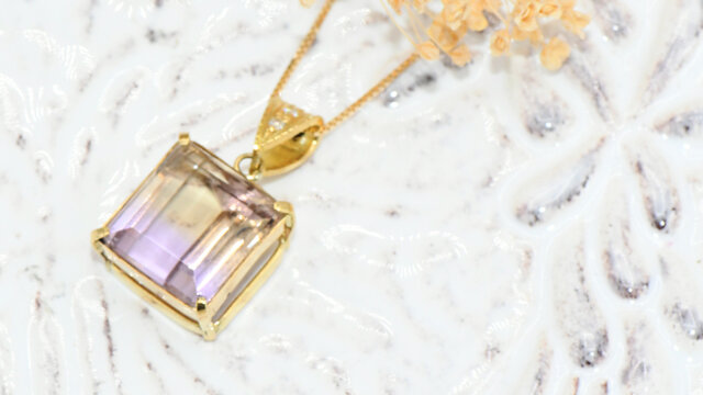 K18 アメトリン ダイヤ ペンダントトップ BW0333CIN | iichi 日々の