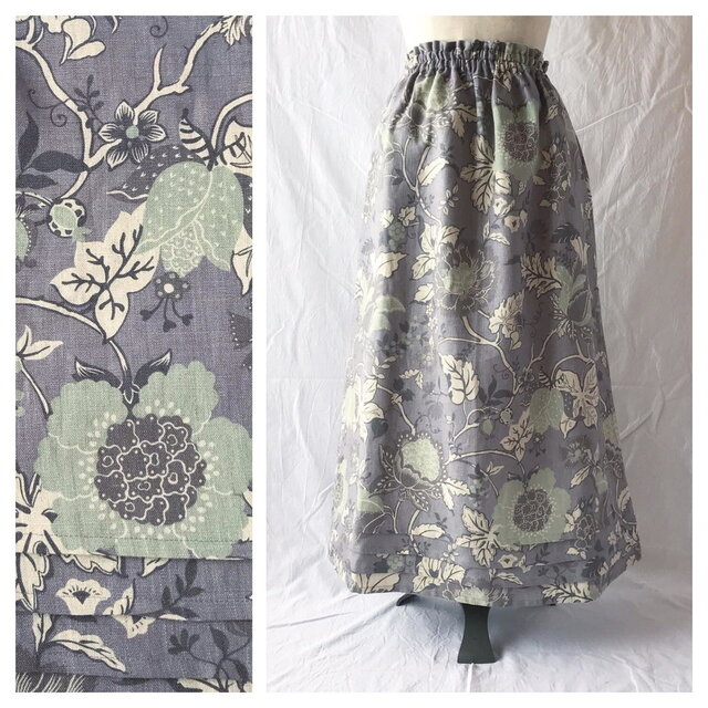 レディのためのシンプルAラインスカート（フレンチシノワ：グレイッシュパープル）