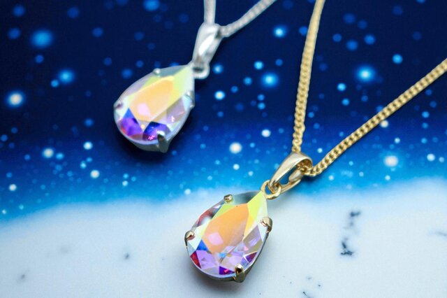 ✨スワロフスキー✨サファイア リバーシブル クリスタル ネックレス SWAROVSKI スワロフスキー シェルモチーフ クリスタル