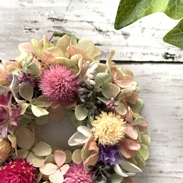 2021春の新作】千日紅のミニリース◇ ♯春の新作 ♯プチギフト ♯ミニ