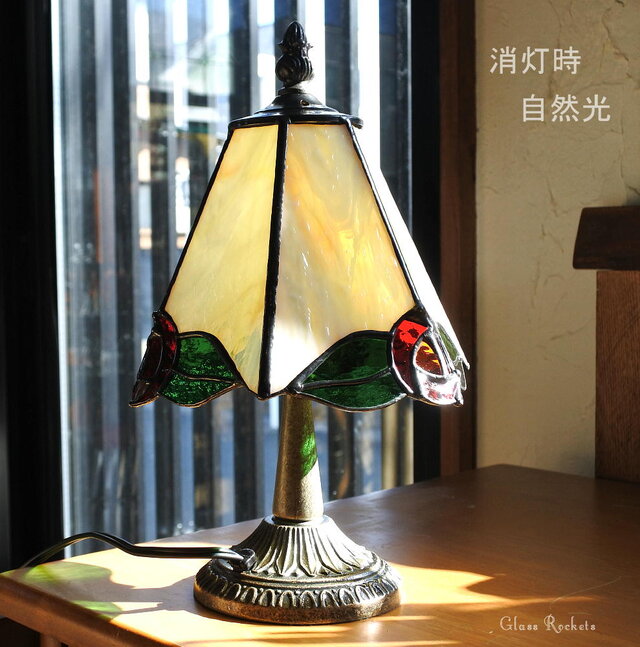 【エレガント】 ステンドグラス ランプ バラ デスクランプ スタンドランプ