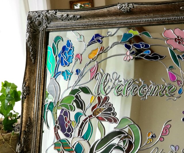 【美品】ウォールミラー　ウェルカムミラー　鏡 楽天市場】ウェルカム ミラーの通販