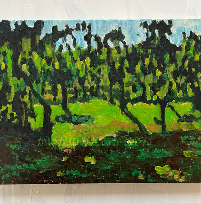 32×41㎝「夕方の部屋の中 D」油彩・原画・F6 32×41㎝「夕方の部屋の中」F6・原画・油彩 | 油彩画