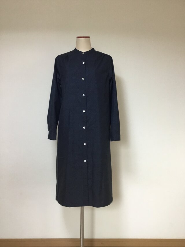 大島紬のロングシャツ 2way 着物リメイクの画像1枚目