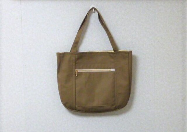 帆布のポケットいっぱいトートバッグ Iichi ハンドメイド クラフト作品 手仕事品の通販