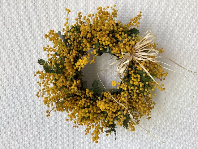 atelierBLUGRA八ヶ岳〜simpleミモザのWreath21-1の画像1枚目