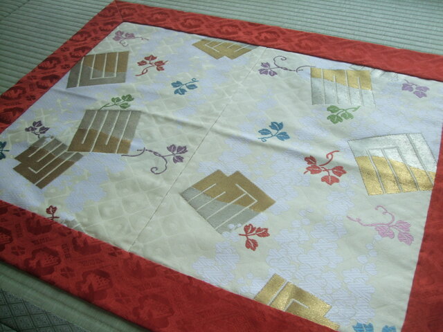 出帛紗 深め 「172」正絹 源氏香の図 素材は袋帯 藤紫 