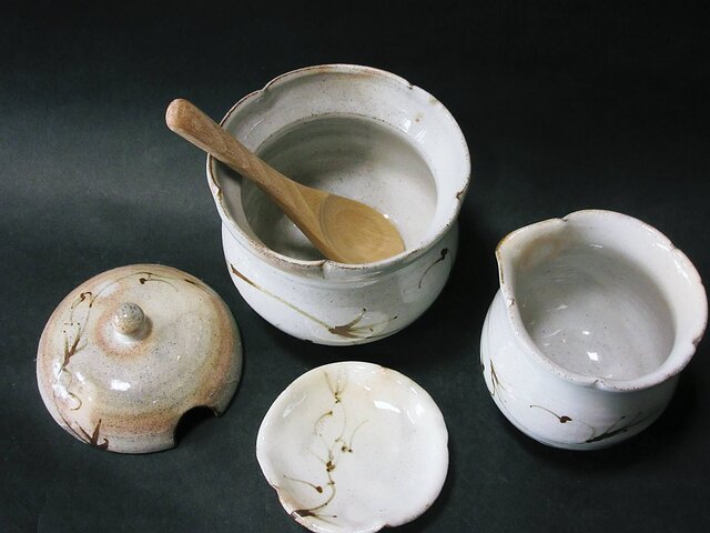 アンティーク　シュガーポット　スプーン ミルクジャグ　マドラー立て… アンティーク シュガーポット スプーン ミルクジャグ マドラー