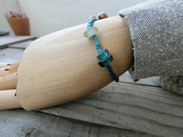 オールドビーズ　ブレスレット LITTLE WING エスニック ランダムウッディ ビーズ・ブレスレット kkg