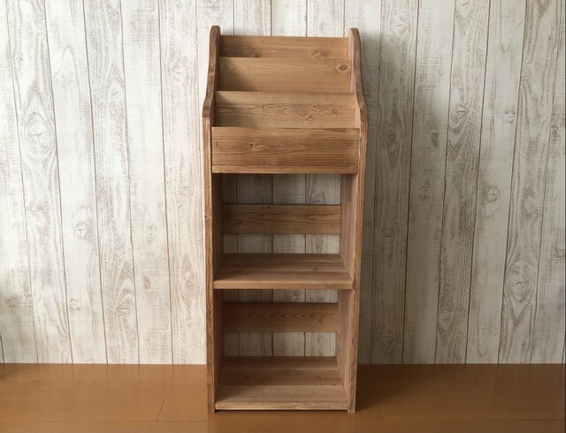 表紙の見える絵本棚*絵本棚*マガジンラック*~チーク~39H | iichi 日々