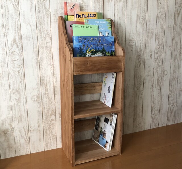 ハンドメイド 雑誌＆絵本ラック 特大サイズ (チーク色) ハンドメイド 雑誌＆絵本ラック 特大サイズ チーク色