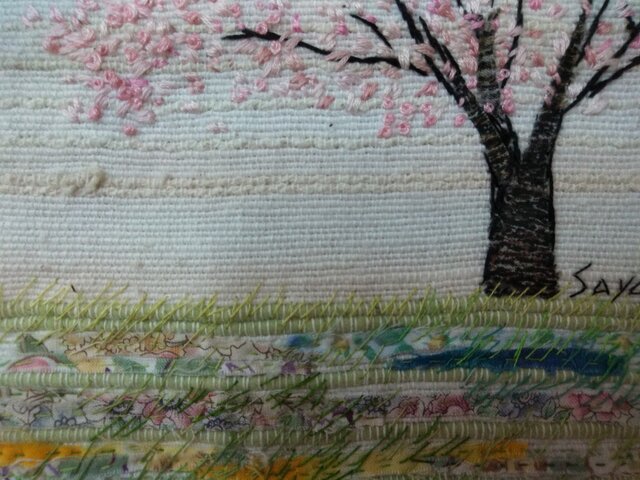 額｢桜の頃｣スケッチ刺繍 | iichi 日々の暮らしを心地よくする