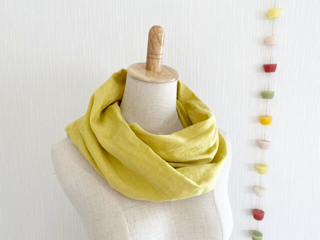 レモンイエローのスヌード 日本製ダブルガーゼ | iichi 日々の暮らしを
