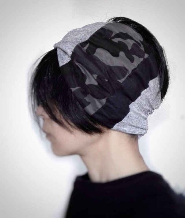 ターバンなヘアバンド　竺グレーplus 　送料無料