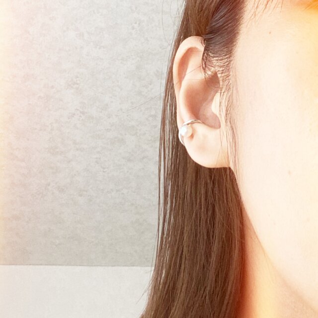 【受注制作】- Silver - Pearl Ear Cuff | iichi ハンドメイド・クラフト作品・手仕事品の通販