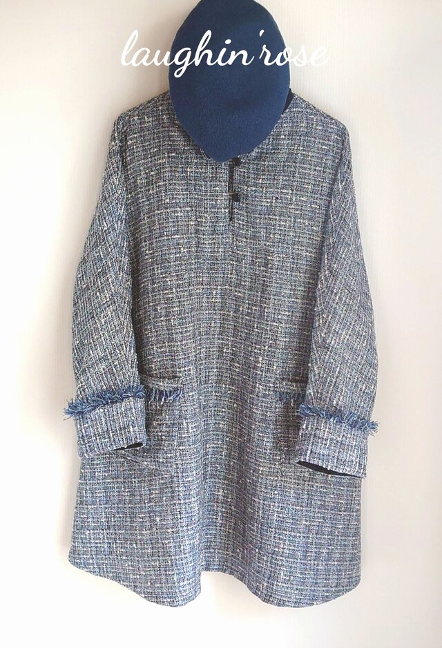 再販☆ファンシーツイード＊ドルマンスリーブチュニック