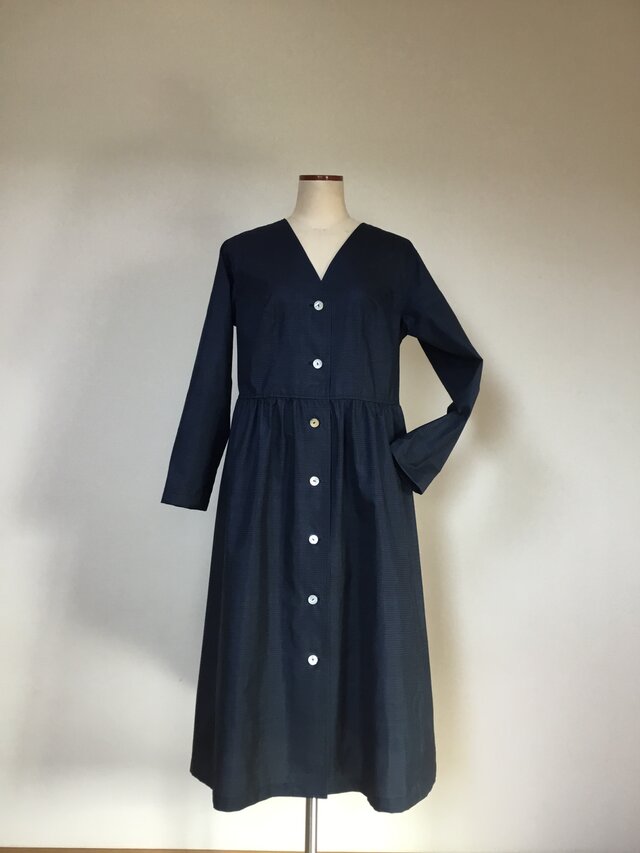 大島紬のワンピース     着物リメイク