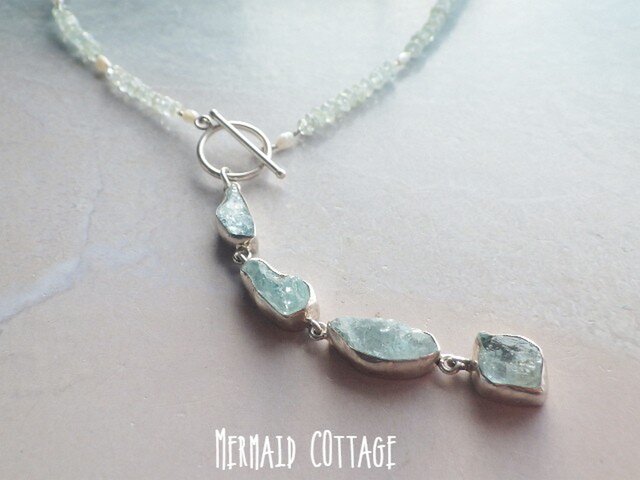 3月誕生石☆再販☆*sv925*Raw Rough Aquamarine ラフロックアクア