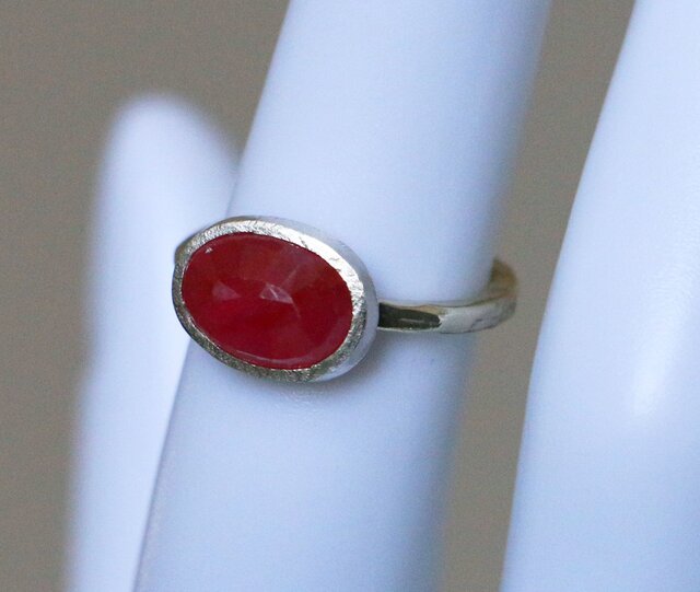 天然 ルビー リング 8号 古代スタイル＊天然ルビー 指輪＊8号 10KG | iichi 日々の暮らしを