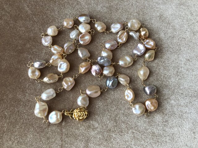 1613 ヒーリング効果✨️　ケシパールネックレス　ハンドメイド 1613 ヒーリング効果✨️ ケシパールネックレス ハンドメイド