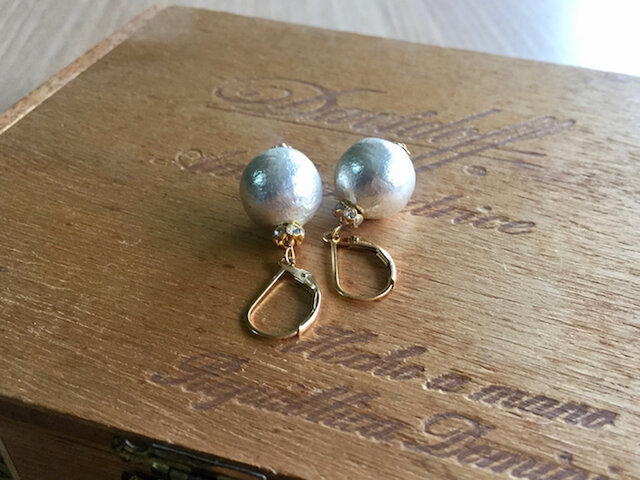 Vintage paper pearl フレンチフックピアス <a020-ear> | iichi 日々の 