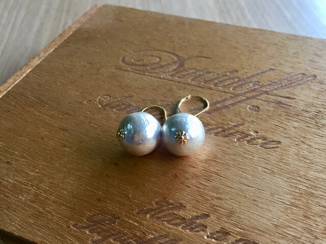 Vintage paper pearl フレンチフックピアス <a020-ear> | iichi 日々の