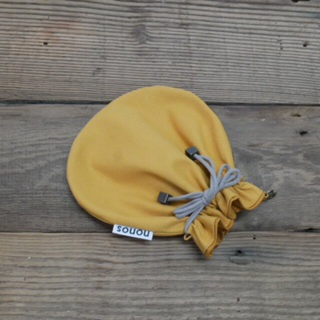 カラー帆布巾着（生地：倉敷帆布）キャメル