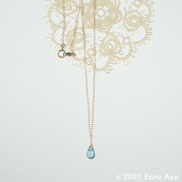 *春の土*宝石質サンタマリアアクアマリンのネックレス