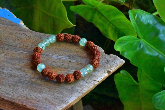 ルドラクシャ☆菩提樹の実とプレナイト ブレスレット rjb010 | iichi