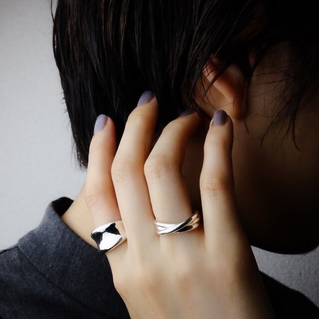 silver925〉3line ring 5〜15号［slim］3重シルバーリング 受注生産