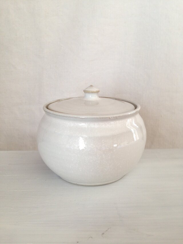 蓋物(アンティークホワイト)W