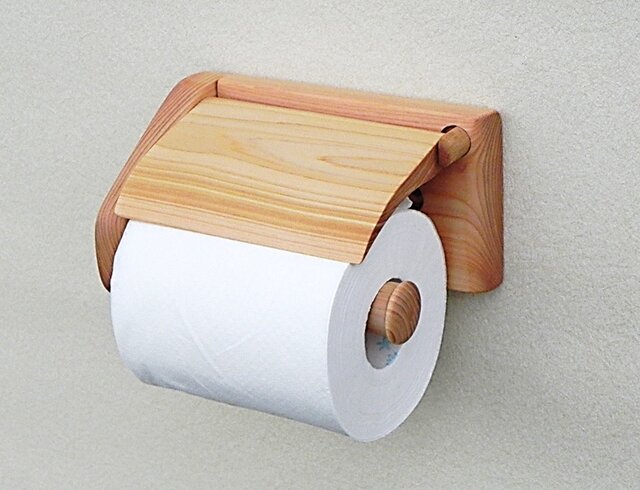 ひのき製 トイレットペーパーホルダー Ver.12aの画像1枚目