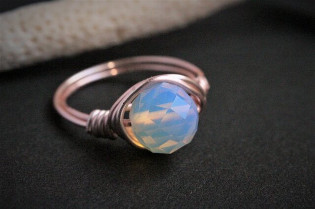シンセティックオパール Wire Ring 3の画像1枚目